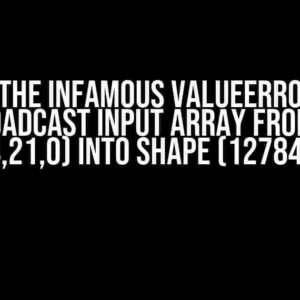 Solving the Infamous ValueError: Could Not Broadcast Input Array from Shape (12784,21,0) into Shape (12784,21,43)